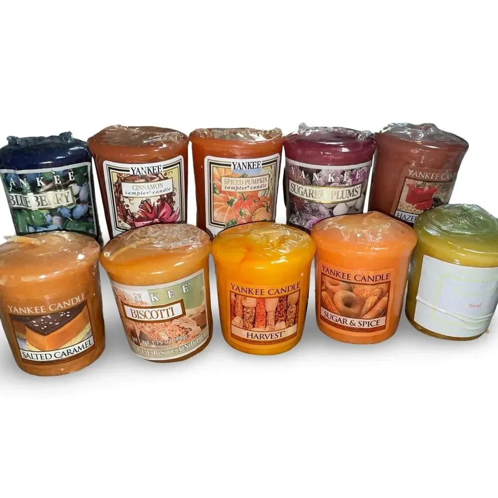 Lot of 10 Vintage Yankee Candle Votives Autumn Bakery Spice Coffee Shop HTF